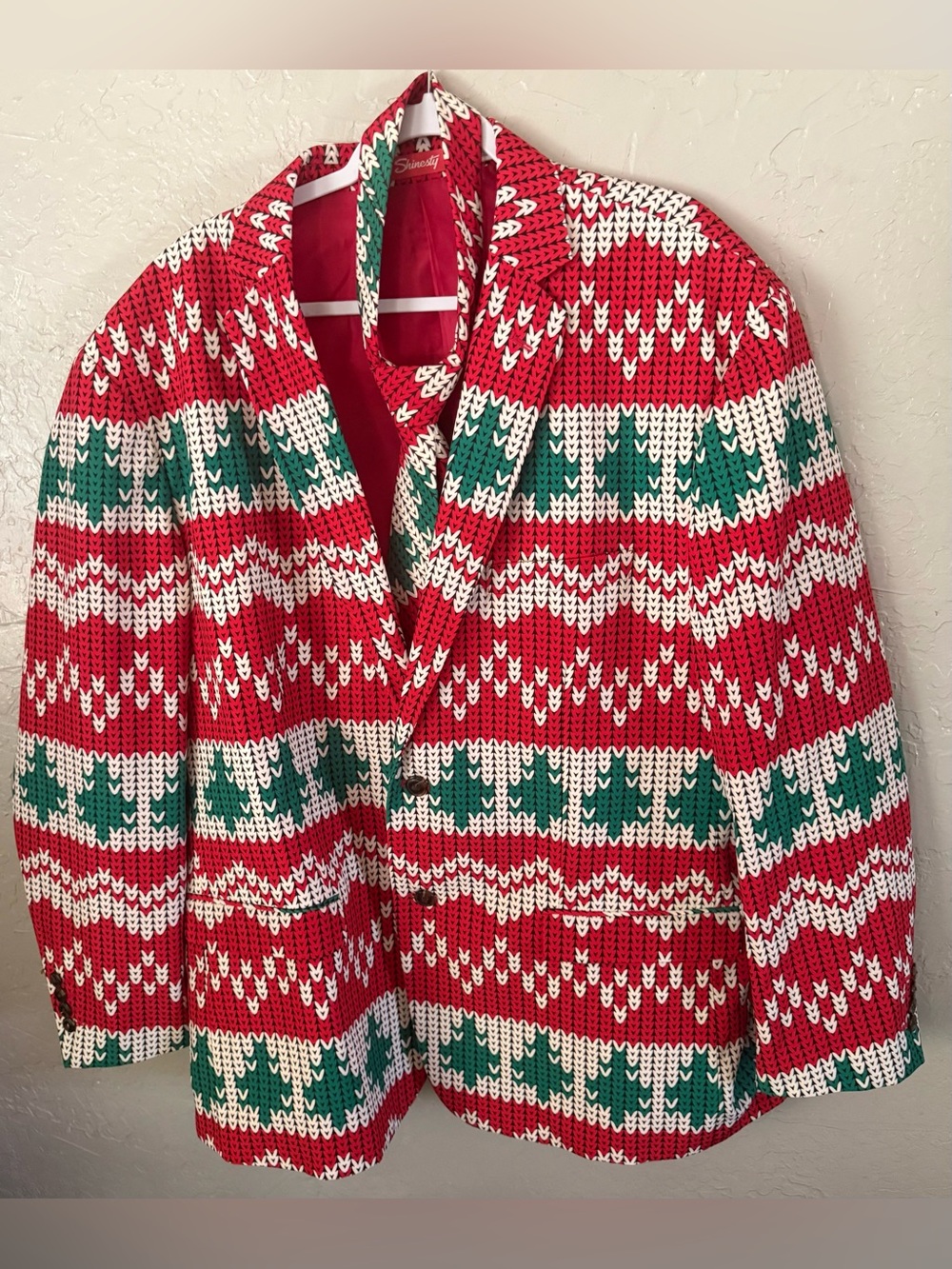 Shinesty Mens Blazer Suit Coat Jacket Holiday Ugly Christmas Size 54
